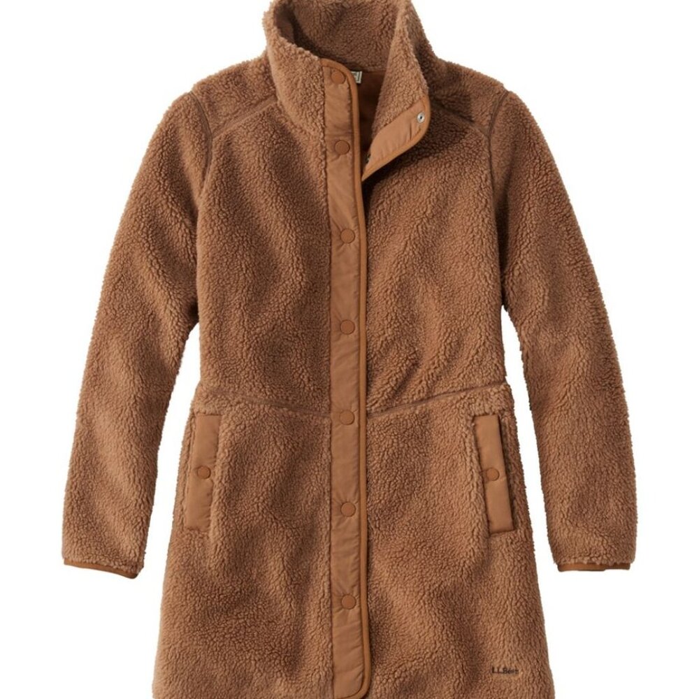 Women's LL Bean Sherpa Fleece Coat - Hazelnut, Size 1X, NEW with Tags!